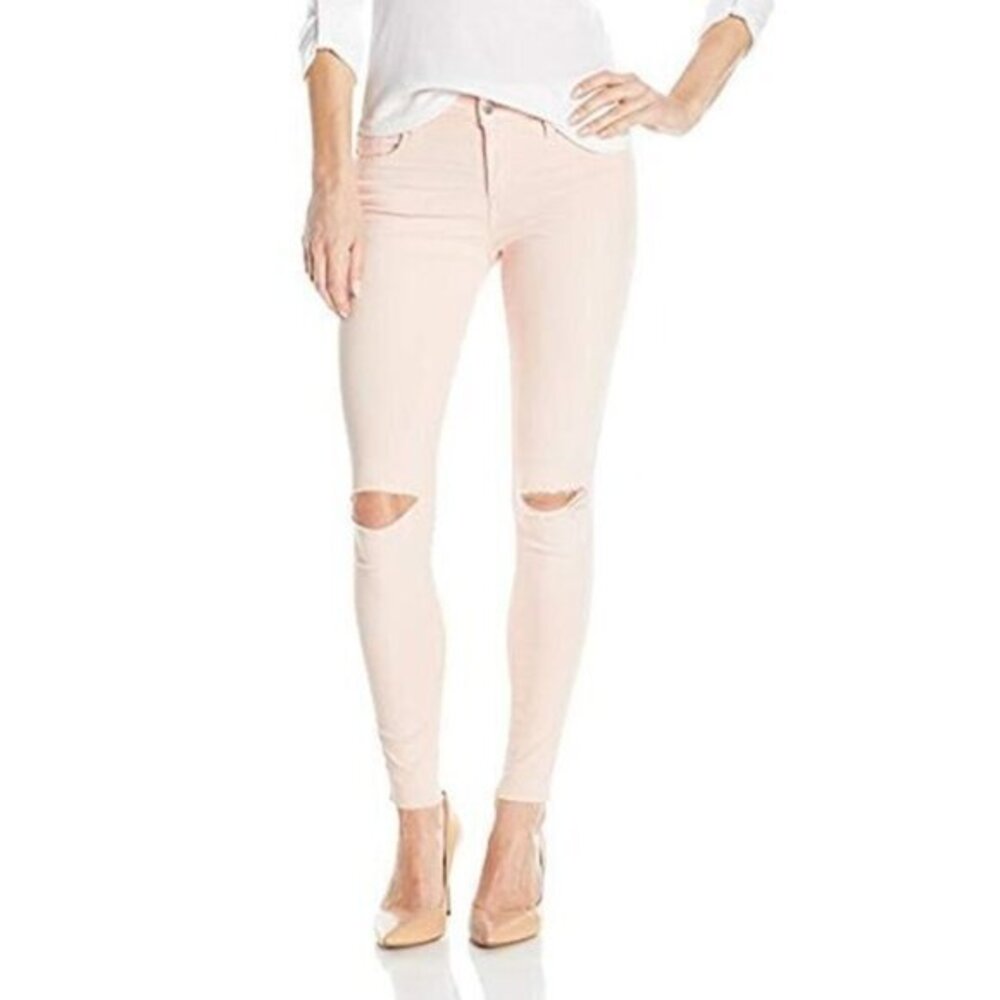 Joe's Jeans The Icon Mid Rise Skinny Jeans Melon Pink Ripped Knees SZ 29 NWT